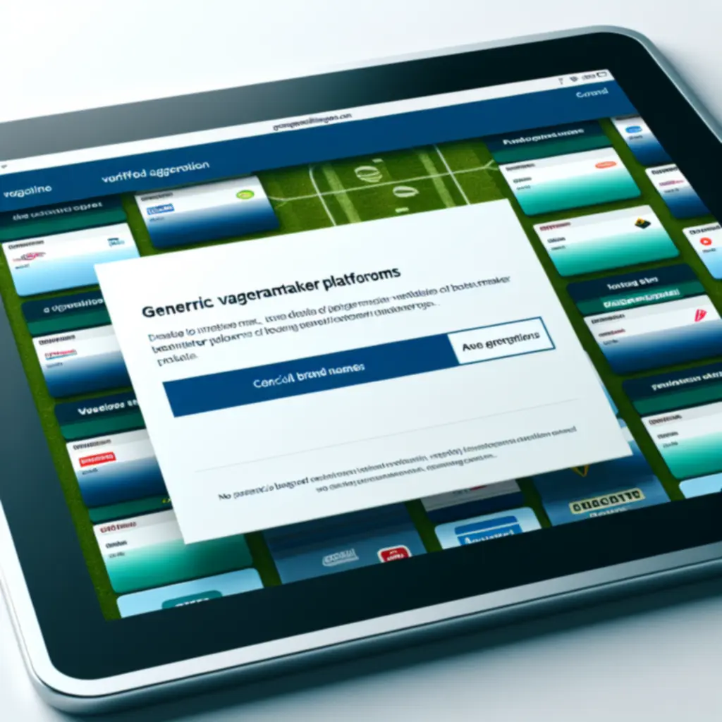 Collage de plateformes de paris sportifs sur tablette